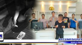 Caption: saat penggerebekan kasus narkoba, Polsek Ketapang mengamankan pelaku berinisial (ZFN) beserta barang bukti sabu-sabu.
