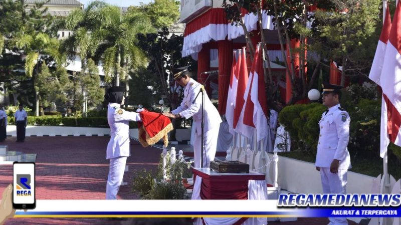 Caption: prosesi peringatan HUT ke-77 Kemerdekaan RI.