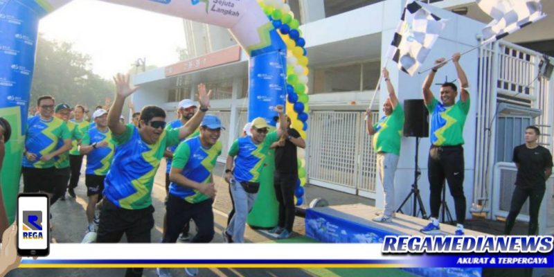 Caption: Dirut BPJAMSOSTEK (Anggoro Eko Cahyo) bersama Ketua Dewan Pengawas BPJAMSOSTEK (Muhammad Zuhri), secara resmi melaunching Gerakan Sejuta Langkah.