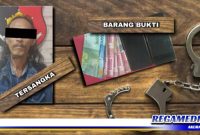 Caption: tersangka inisial (I) dan barang buktinya diamankan di Mapolsek Krembangan Surabaya.