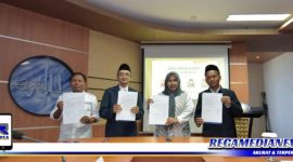 Caption: deklarasi damai empat bakal calon rektor Universitas Trunojoyo Madura.