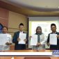 Caption: deklarasi damai empat bakal calon rektor Universitas Trunojoyo Madura.