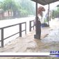 Caption: tampak sejumlah rumah warga terendam banjir.