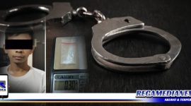 Caption: tersangka kasus narkoba (MDFS) dan barang buktinya diamankan di Mapolsek Pabean Cantikan.