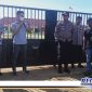 Caption: keluarga korban pencabulan saat unjuk rasa didepan Mako Polres Gorontalo Utara.