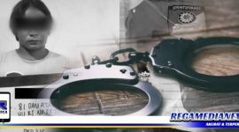 Caption: tersangka kasus pencabulan inisial (AI) dan barang buktinya diamankan di Mapolres Pelabuhan Tanjung Perak Surabaya. 