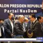 Caption: Partai Nasdem resmi mendeklarasikan Gubernur DKI Jakarta Anies Baswedan jadi capres 2024 di Nasdem Tower, Gondangdia, Jakarta Pusat, (foto istimewa).