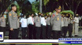 Caption: Kapolda Gorontalo Irjen Pol Helmy Santika, saat pimpin apel, (Doc: Yusrianto/RMN).