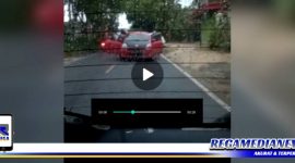 Caption: screen shot video viral mobil merah digeledah polisi berpakaian preman, (Doc: Harry/RMN).