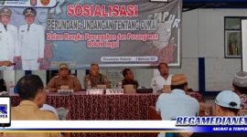 Caption: saat berlangsungnya sosialisasi tentang pencegahan dan penanganan rokol ilegal, di Pendopo Kecamatan Robatal, (Dok. Muadi/Regamedianews).