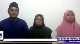 Caption: istri dan anak korban penembakan didampingi kuasa hukumnya, (Dok. Syafin/Regamedianews).