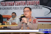 Caption: Kapolda Gorontalo Irjen Pol Helmy Santika memberikan arahan saat pelatihan conten creator dan komunikasi publik, (Dok. Humas Polda Gorontalo).