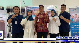 Caption: Kepala BPJAMSOSTEK Sumenep (tengah), saat kegiatan rekrutmen Perisai, (Dok. Syafin/Regamedianews).