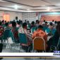 Caption: Ketua Bawaslu Sampang saat menyampaikan sambutan sosialisasi dan launching Gakkumdu, (Dok. Redaksi Regamedianews).