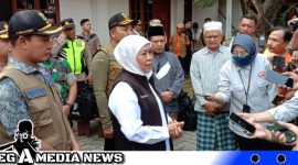Caption: Gubernur Jatim Khofifah Indar Parawansa saat diwawancara awak media, (dok. Harry Regamedianews).