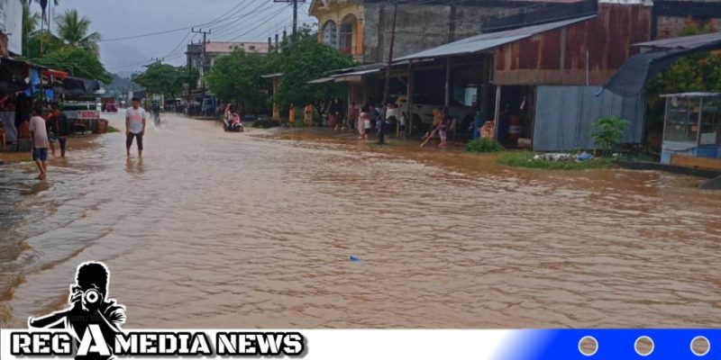 Caption: tampak sejumlah jalan nasional tergenang air. (Foto:asmar endi) 