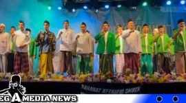 Caption: saat berlangsungnya sholawat bersama yang diprakarsai Rijalul Ansor Omben, (dok. regamedianews).