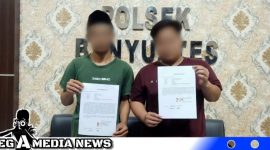 Caption: inisial AF dan AD klarifikasi usai diamankan Polsek Banyuates, (dok. Humas Polres Sampang).