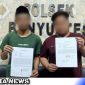 Caption: inisial AF dan AD klarifikasi usai diamankan Polsek Banyuates, (dok. Humas Polres Sampang).