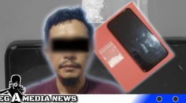 Caption: tersangka kasus narkoba inisial DW dan barang bukti, (dok. regamedianews).