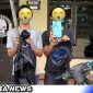 Caption: saat terduga pelaku diamankan di Unit Reskrim Polsek Pulau Raja Polres Asahan (foto/irwan). 