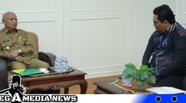 Caption: saat pertemuan antara Bupati Asahan, Surya dan Kepala Kantor BPJS Ketenagakerjaan. (Foto/irwan) 
