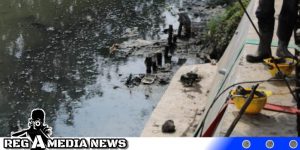 Terkesan Ngawur, Lumpur Proyek PT Mega Depo Bangunan Dibuang Ke Kali
