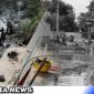 Caption: tampak pekerja proyek berada di sungai pembuangan lumpur, (dok. regamedianews).