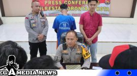 Caption: konferensi pers, Polresta Gorontalo Kota ungkap kasus penikaman, (dok. regamedianews).