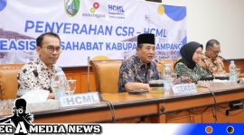 Caption: sambutan penyerahan CSR-HCML beasiswa sahabat Kabupaten Sampang, (dok. regamedianews).