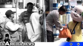 Caption: Kapolres Sampang AKBP Siswantoro saat berbagi sembako, (dok. regamedianews).