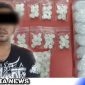 Caption: tersangka inisial BS dan barang bukti pil double L, (dok. regamedianews.com).