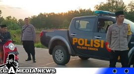 Caption: anggota Polsek Omben jajaran Polres Sampang, saat patroli di lokasi balap liar, (dok. regamedianews).
