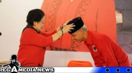 Caption: Megawati Saat Mendeklarasikan Ganjar Pranowo di Batu Tulis (dok.regamedianews)