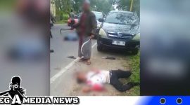 Caption: screenshot video viral, dua orang korban terkapar bersimbah darah, (dok. regamedianews).