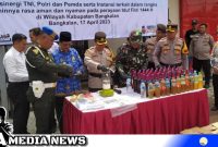 Caption: pemusnahan barang bukti hasil Operasi Pekat Polres Bangkalan, (dok. regamedianews).