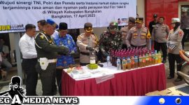 Caption: pemusnahan barang bukti hasil Operasi Pekat Polres Bangkalan, (dok. regamedianews).