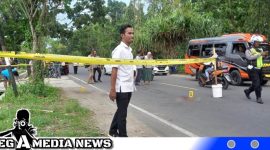 Caption: terlihat di lokasi kejadian pembacokan dipasangi garis polisi, (dok. Syafin Regamedianews).