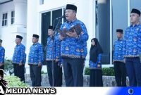 Caption: upacara peringatan Hari Kebangkitan Nasional ke-115 yang dilaksanakan di halaman Kantor Bupati Asahan, (doc.ir). 