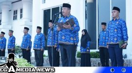 Caption: upacara peringatan Hari Kebangkitan Nasional ke-115 yang dilaksanakan di halaman Kantor Bupati Asahan, (doc.ir). 
