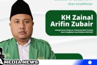 Caption: Lora Zainal Arifin Zubair (Ra Zen) terpilih secara aklamasi sebagai ketua GP Ansor periode 2023-2027.