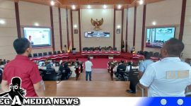 Caption: berlangsungnya paripurna sidang kedua DPRD kota Medan tahun 2023, (dok. Joni Regamedianews).