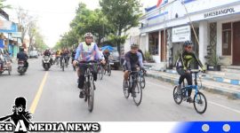 Caption: keseruan kegiatan Gowes Forkopimda Sampang, (dok. regamedianews).