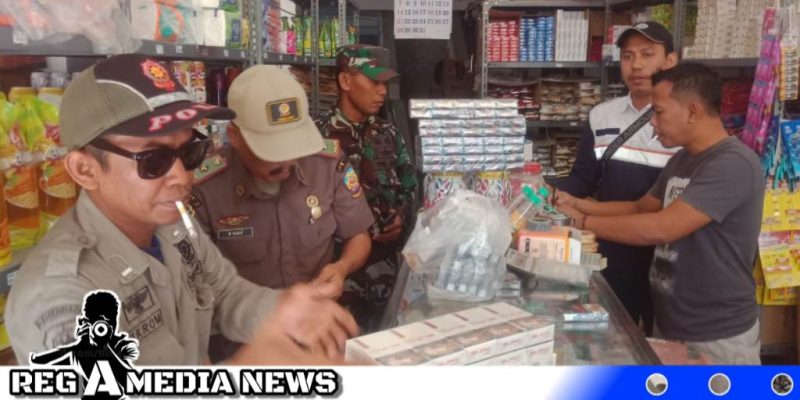 Caption: tim gabungan sita rokok ilegal di sejumlah pasar di Bangkalan, (dok. regamedianews).