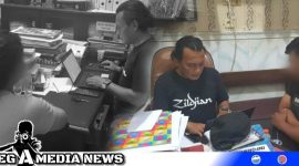 Caption: pelaku penipuan saat dimintai keterangan penyidik Polres Sampang, (dok. regamedianews).