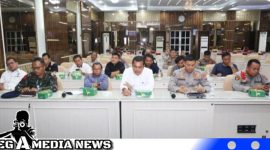 Caption: Polda Sumatera Utara saat mengikuti dialog secara virtual, tentang kemerdekaan pers dan perlindungan jurnalis, (dok. regamedianews).