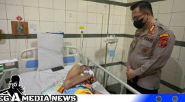 Caption: Kapolresta Deli Serdang jenguk dua anggotanya yang sakit, (dok. regamedianews).