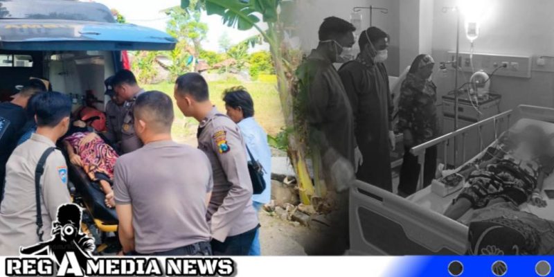 Caption: anggota Polres Sampang saat membantu warga penderita penyakit kanker menggunakan mobil Ambulance Polri, hingga ke RSUD dr.Mohammad Zyn Sampang, (dok. regamedianews).