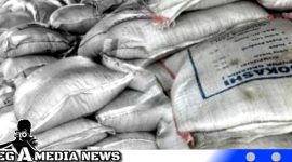Caption: puluhan ton pupuk organik menumpuk di gudang kantor Disperta KP Sampang, (dok. regamedianews).