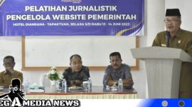 Caption: saat berlangsungnya Pelatihan Jurnalistik Pengelola Website Pemerintah, (dok. regamedianews).